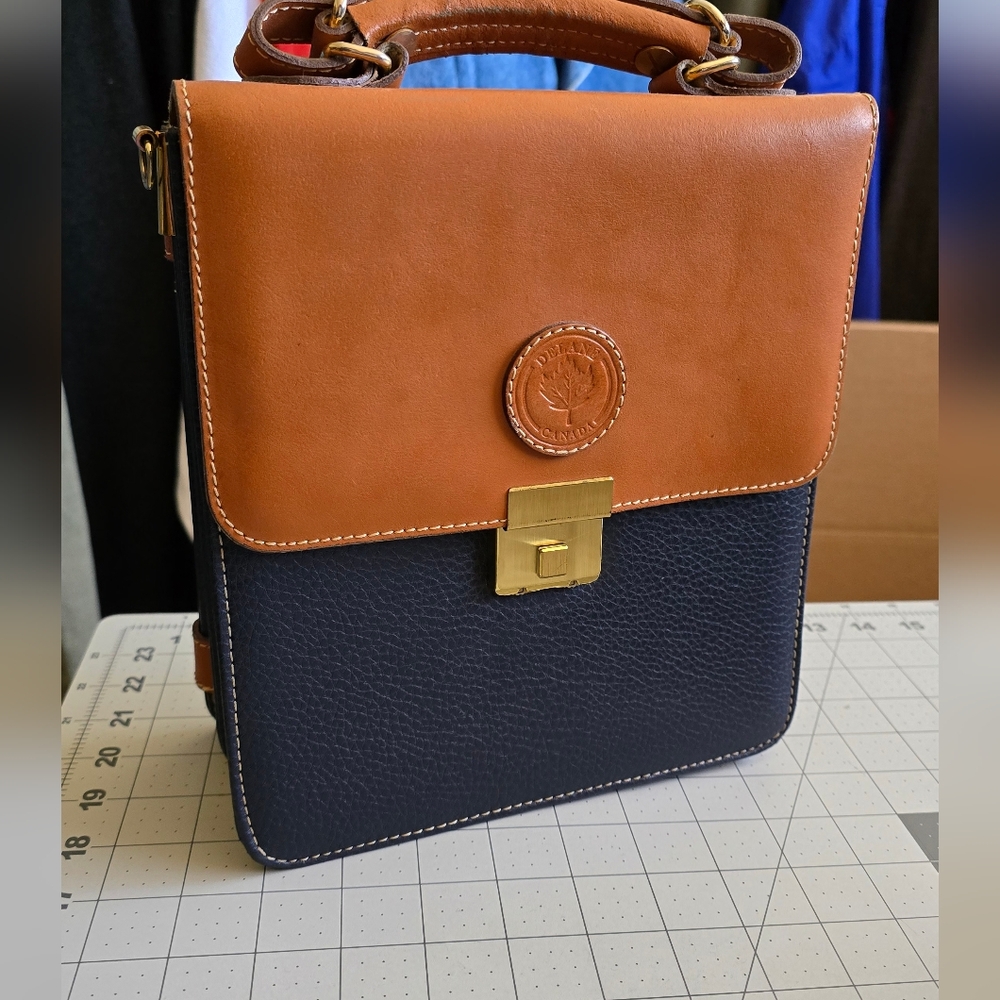 Elegant Delane Brown and Black Leather Men's Messenger Bag